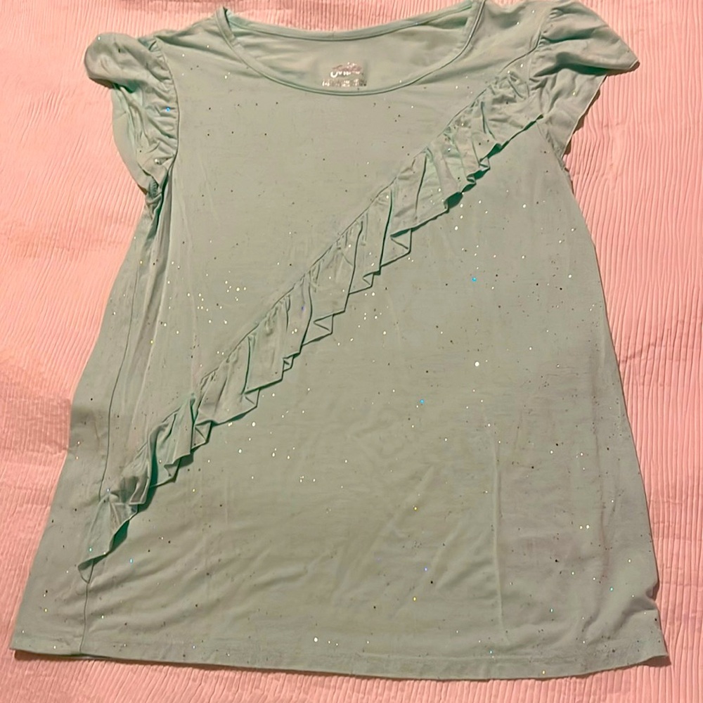 Justice mint green ruffle top